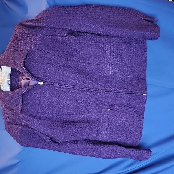 Women's purple zipfront midweight jacket - Picture 1 of 8
